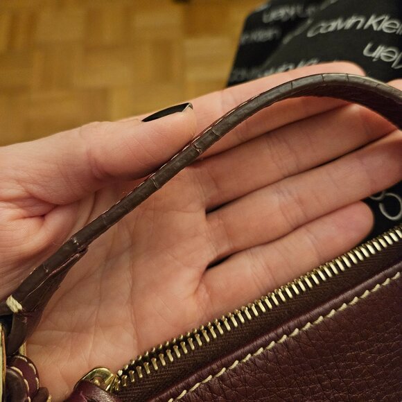Dooney and Bourke Leather Crossbody Bag in Plum color - Picture 9 of 10